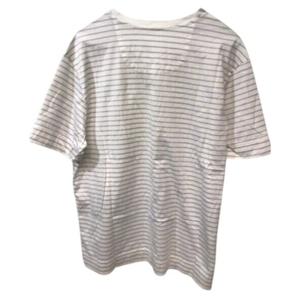 Tommy Bahama Striped Size Medium T-Shirt Grey White Limited Edition - Picture 2 of 4